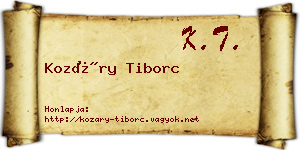 Kozáry Tiborc névjegykártya